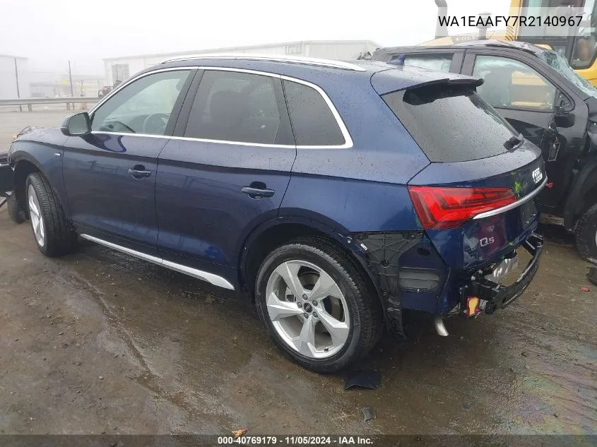 2024 Audi Q5 Premium Plus 45 Tfsi S Line Quattro VIN: WA1EAAFY7R2140967 Lot: 40769179