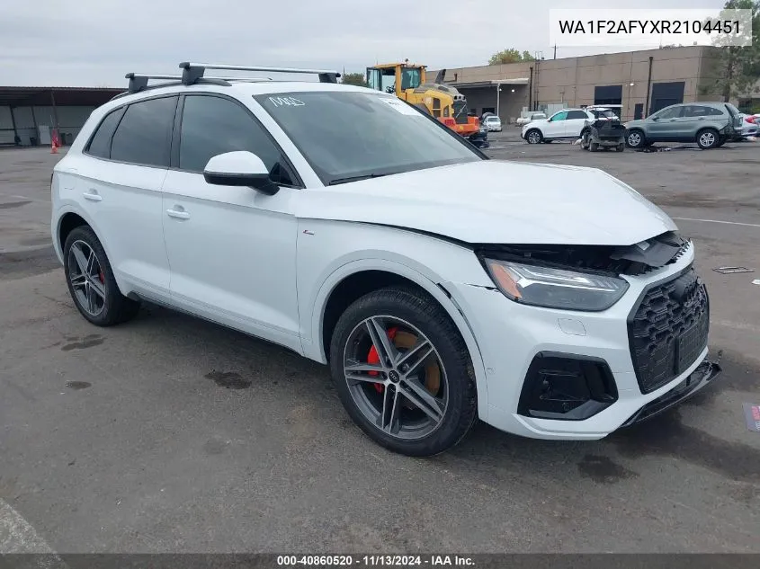 2024 Audi Q5 Prestige 55 Tfsi E S Line Quattro S Tronic VIN: WA1F2AFYXR2104451 Lot: 40860520