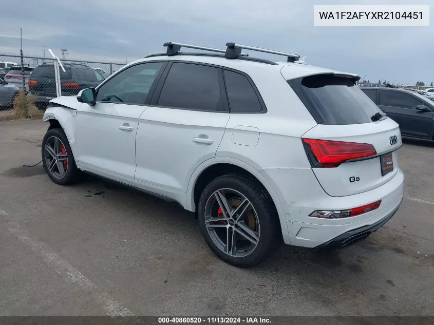 2024 Audi Q5 Prestige 55 Tfsi E S Line Quattro S Tronic VIN: WA1F2AFYXR2104451 Lot: 40860520