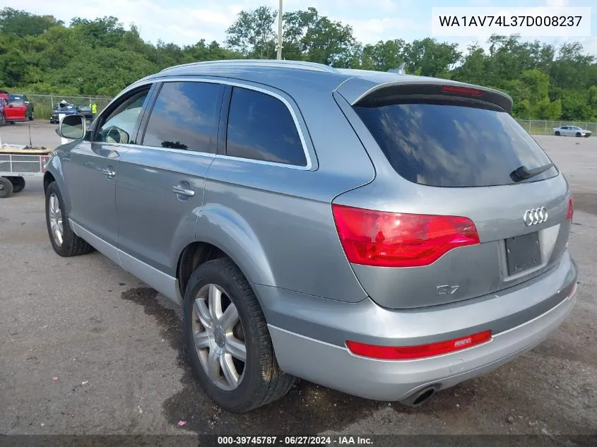 2007 Audi Q7 4.2 VIN: WA1AV74L37D008237 Lot: 39745787