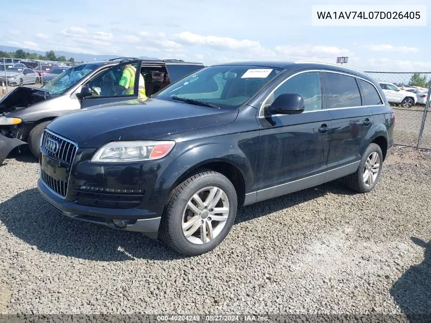 2007 Audi Q7 4.2 VIN: WA1AV74L07D026405 Lot: 40204249