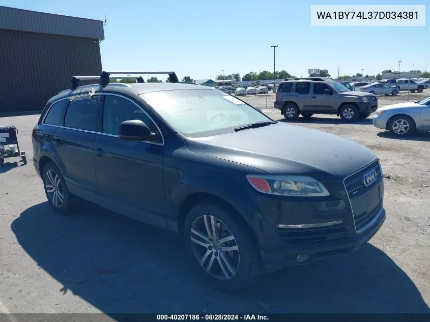 2007 Audi Q7 3.6 Premium VIN: WA1BY74L37D034381 Lot: 40207186