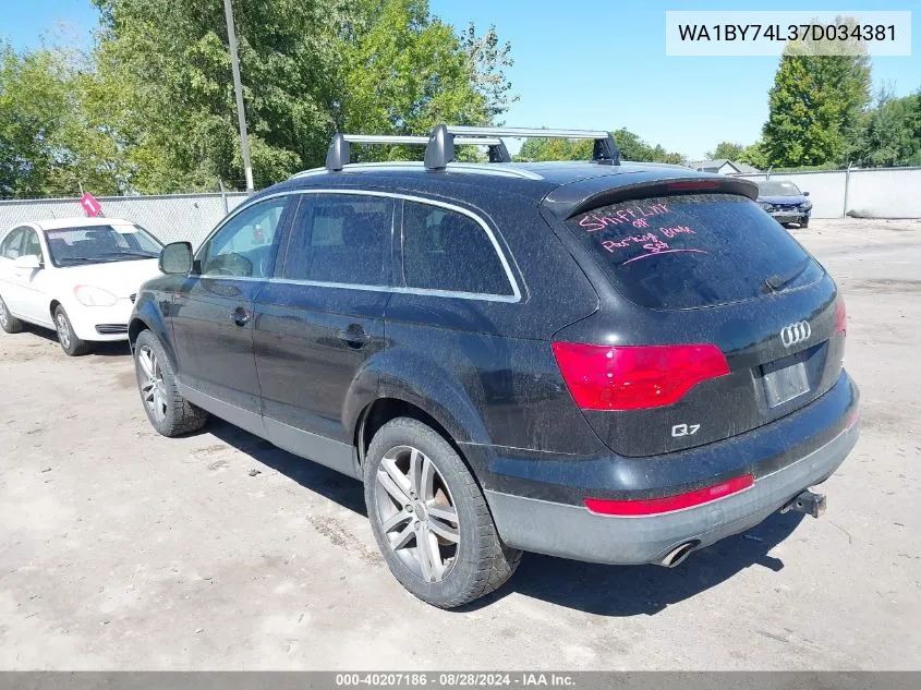 2007 Audi Q7 3.6 Premium VIN: WA1BY74L37D034381 Lot: 40207186