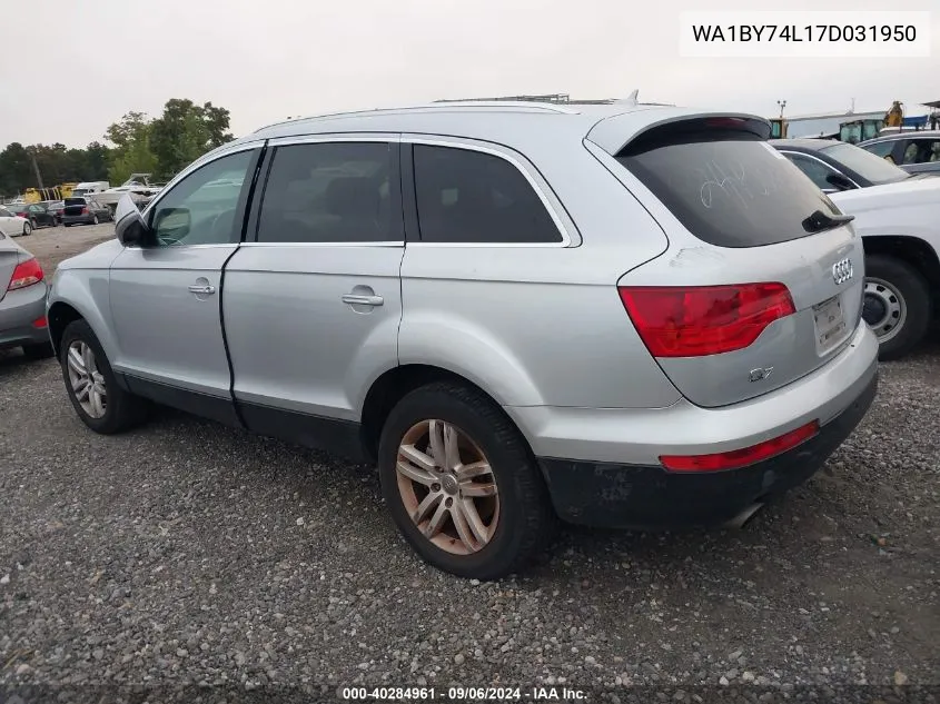 2007 Audi Q7 3.6 Premium VIN: WA1BY74L17D031950 Lot: 40284961