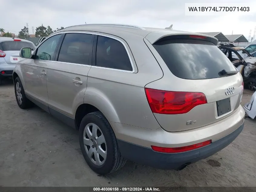 2007 Audi Q7 3.6 Premium VIN: WA1BY74L77D071403 Lot: 40306158