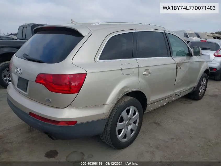 2007 Audi Q7 3.6 Premium VIN: WA1BY74L77D071403 Lot: 40306158