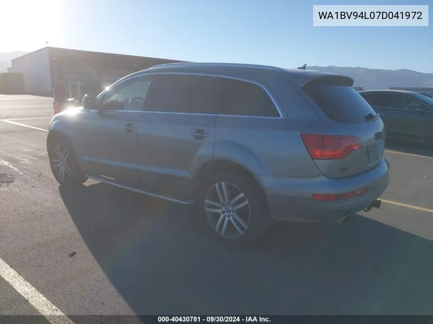 2007 Audi Q7 4.2 Quattro Premium VIN: WA1BV94L07D041972 Lot: 40430781