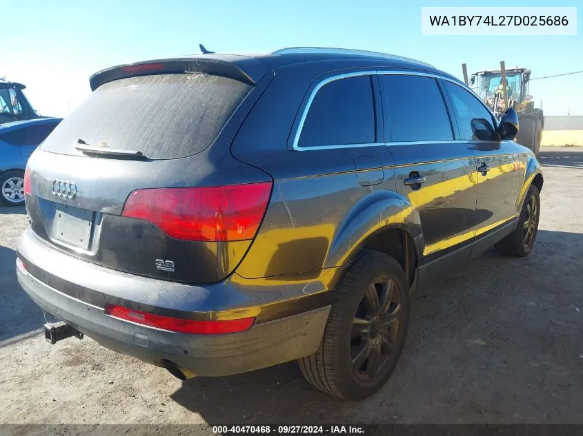 2007 Audi Q7 3.6 Premium VIN: WA1BY74L27D025686 Lot: 40470468