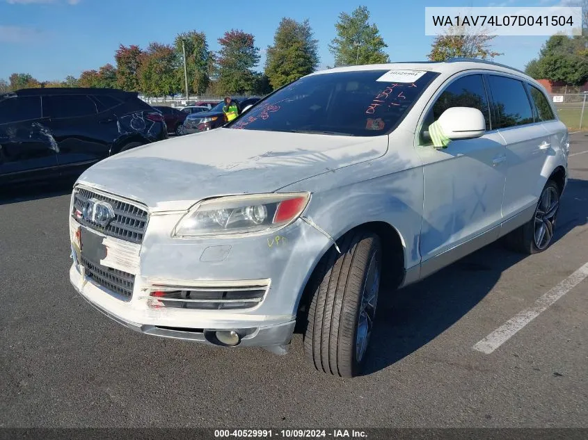 2007 Audi Q7 4.2 VIN: WA1AV74L07D041504 Lot: 40529991