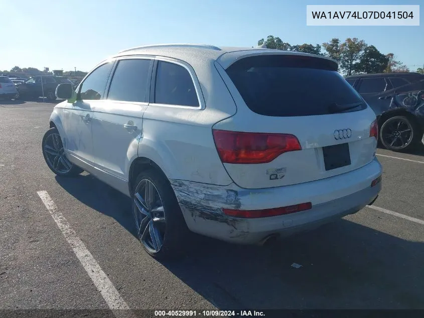 2007 Audi Q7 4.2 VIN: WA1AV74L07D041504 Lot: 40529991