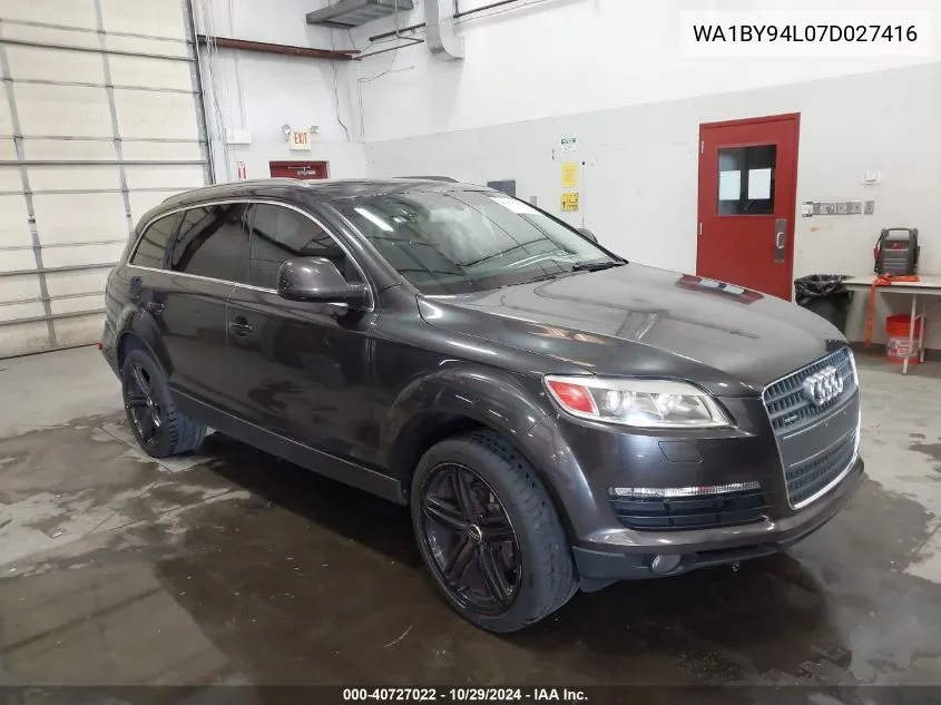 2007 Audi Q7 3.6 Premium VIN: WA1BY94L07D027416 Lot: 40727022