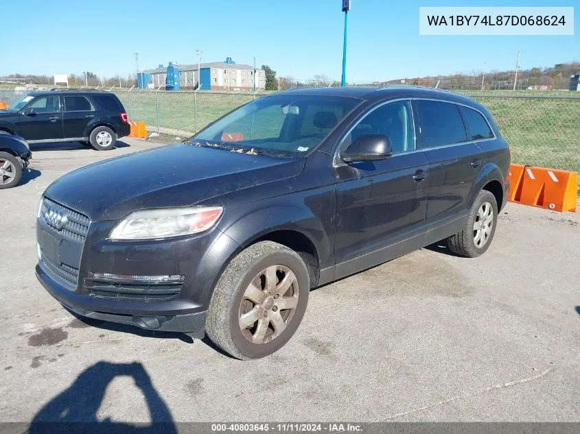 2007 Audi Q7 3.6 Premium VIN: WA1BY74L87D068624 Lot: 40803645