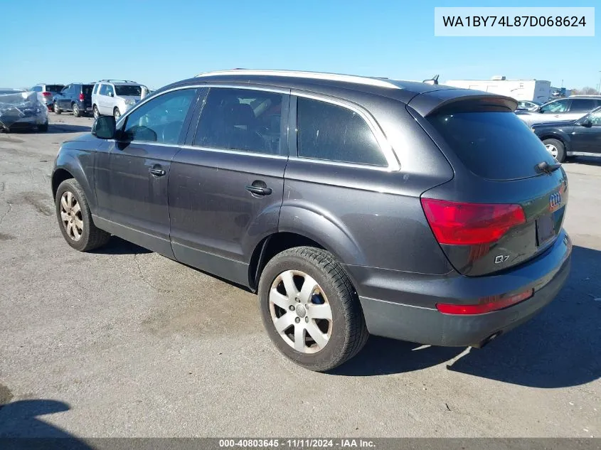 2007 Audi Q7 3.6 Premium VIN: WA1BY74L87D068624 Lot: 40803645