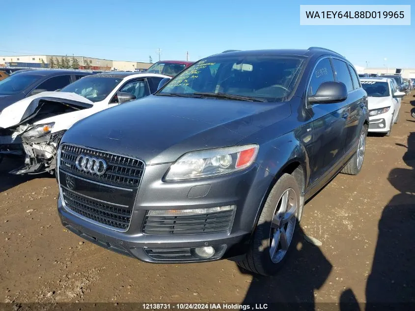 2008 Audi Q7 VIN: WA1EY64L88D019965 Lot: 12138731