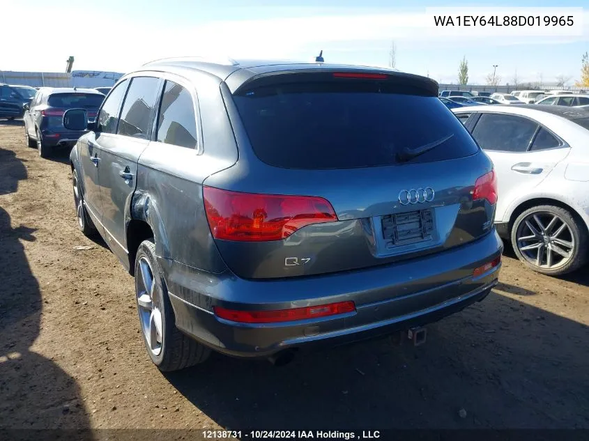 2008 Audi Q7 VIN: WA1EY64L88D019965 Lot: 12138731