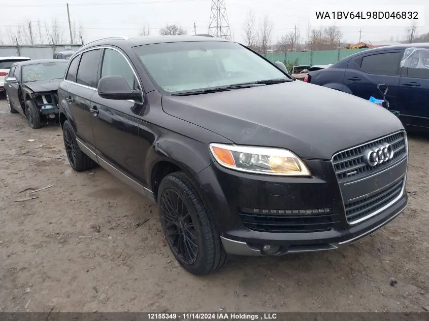 2008 Audi Q7 VIN: WA1BV64L98D046832 Lot: 12155349