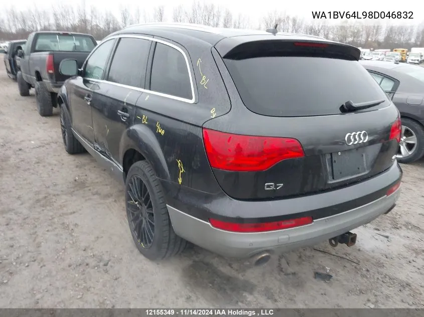 2008 Audi Q7 VIN: WA1BV64L98D046832 Lot: 12155349