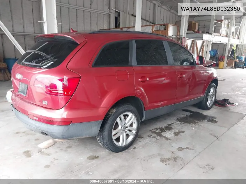 WA1AY74L88D032350 2008 Audi Q7 3.6