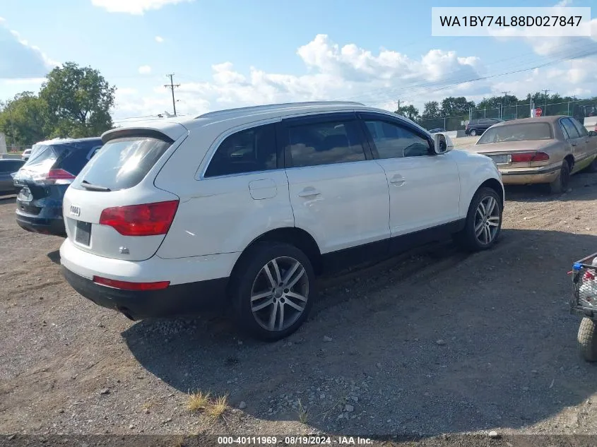 WA1BY74L88D027847 2008 Audi Q7 3.6 Premium