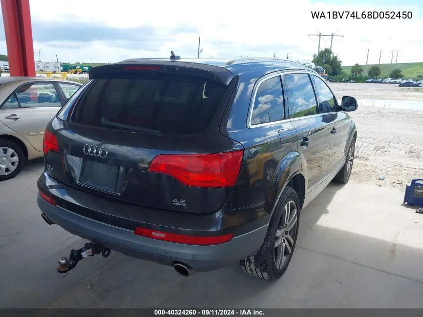 2008 Audi Q7 4.2 Premium VIN: WA1BV74L68D052450 Lot: 40324260