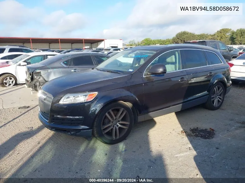 2008 Audi Q7 4.2 Premium VIN: WA1BV94L58D058672 Lot: 40396244