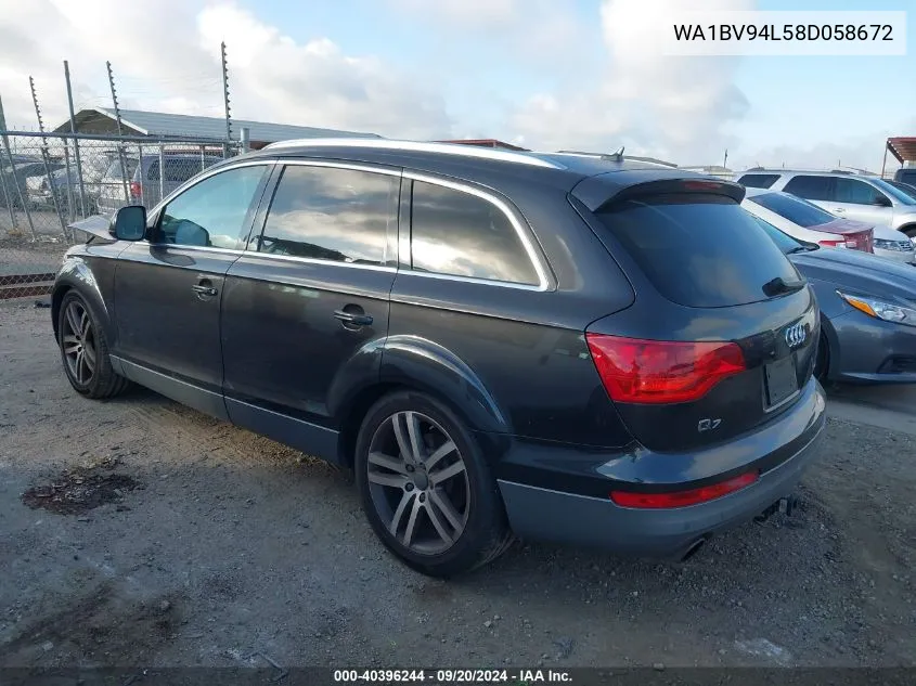 2008 Audi Q7 4.2 Premium VIN: WA1BV94L58D058672 Lot: 40396244