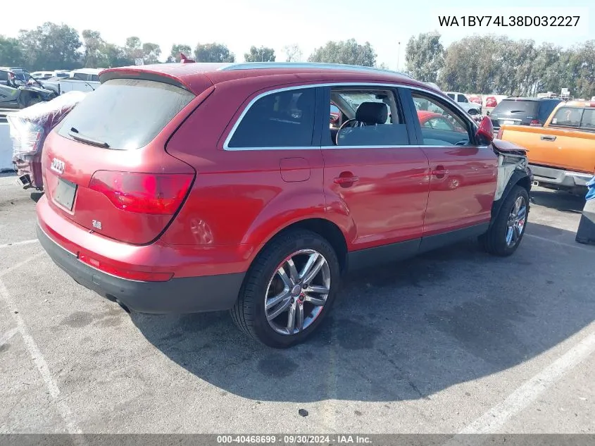 2008 Audi Q7 3.6 Premium VIN: WA1BY74L38D032227 Lot: 40468699