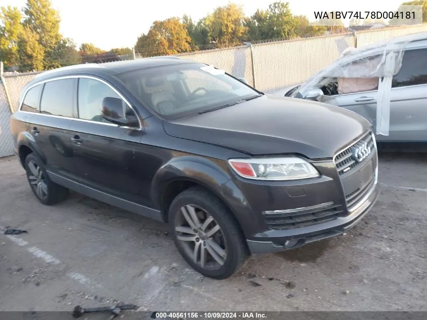 2008 Audi Q7 4.2 Premium VIN: WA1BV74L78D004181 Lot: 40561156