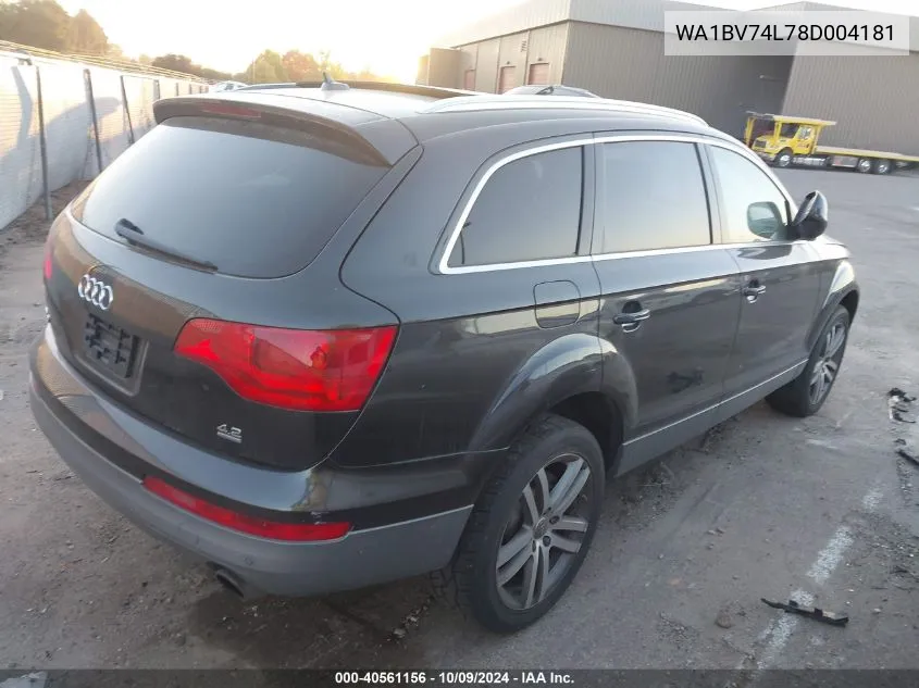 2008 Audi Q7 4.2 Premium VIN: WA1BV74L78D004181 Lot: 40561156