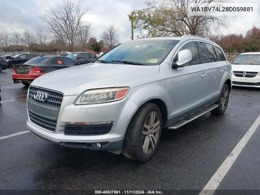 2008 Audi Q7 4.2 Premium VIN: WA1BV74L28D059881 Lot: 40837961