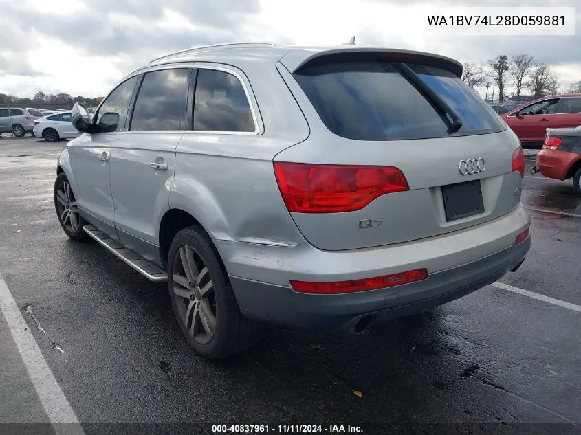 2008 Audi Q7 4.2 Premium VIN: WA1BV74L28D059881 Lot: 40837961