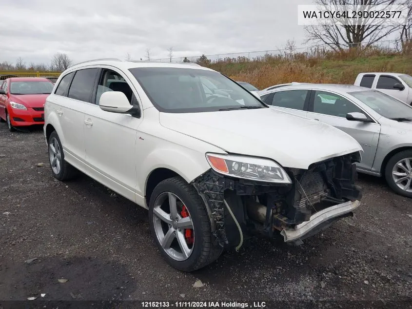 2009 Audi Q7 VIN: WA1CY64L29D022577 Lot: 12152133