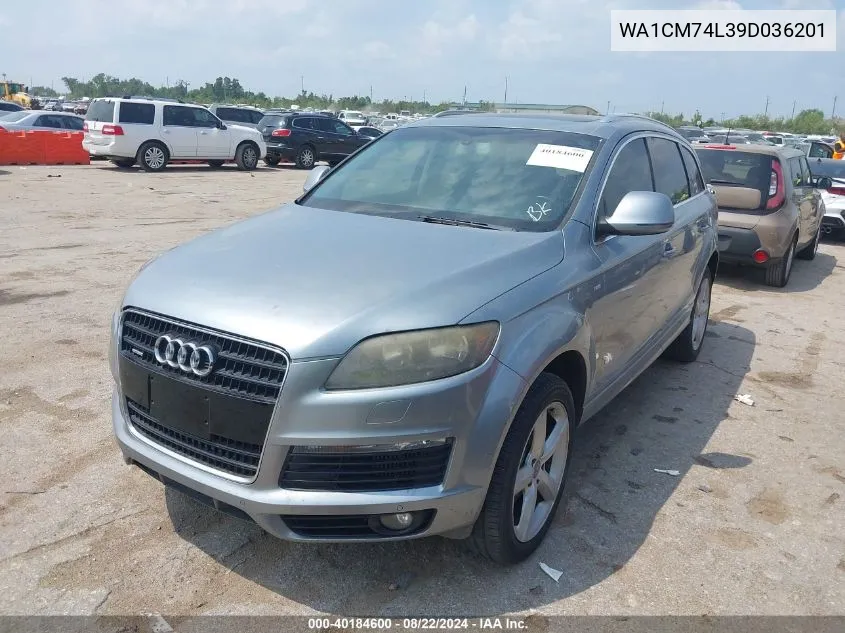 2009 Audi Q7 3.0 Tdi VIN: WA1CM74L39D036201 Lot: 40184600