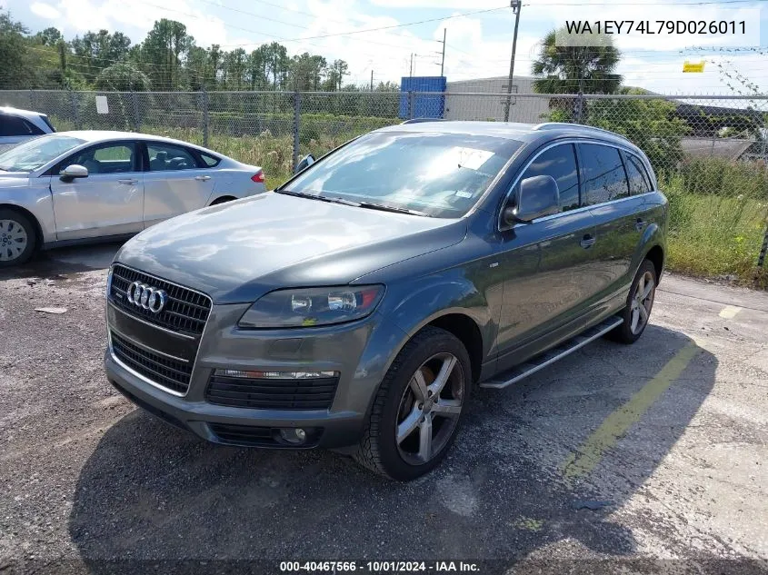 2009 Audi Q7 3.6 Premium VIN: WA1EY74L79D026011 Lot: 40467566