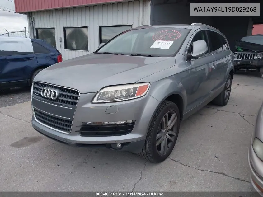 2009 Audi Q7 3.6 Premium VIN: WA1AY94L19D029268 Lot: 40816381