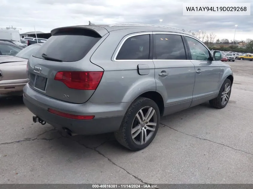 2009 Audi Q7 3.6 Premium VIN: WA1AY94L19D029268 Lot: 40816381