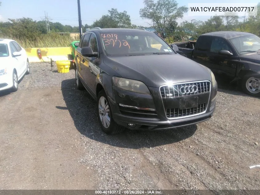 2010 Audi Q7 3.6 Premium VIN: WA1CYAFE8AD007717 Lot: 40193772