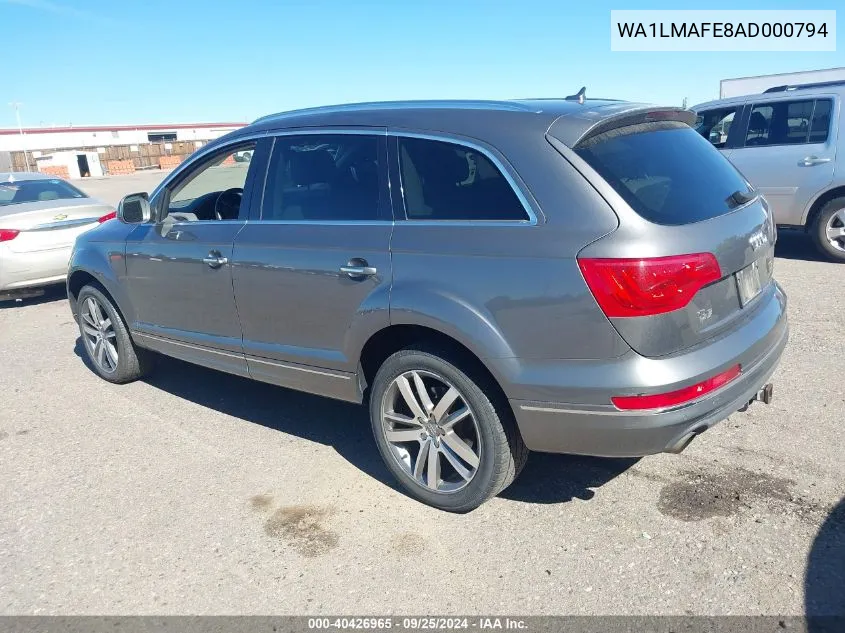 2010 Audi Q7 3.0 Tdi Premium VIN: WA1LMAFE8AD000794 Lot: 40426965