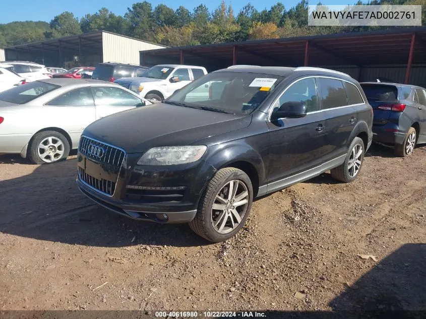 WA1VYAFE7AD002761 2010 Audi Q7 3.6 Premium