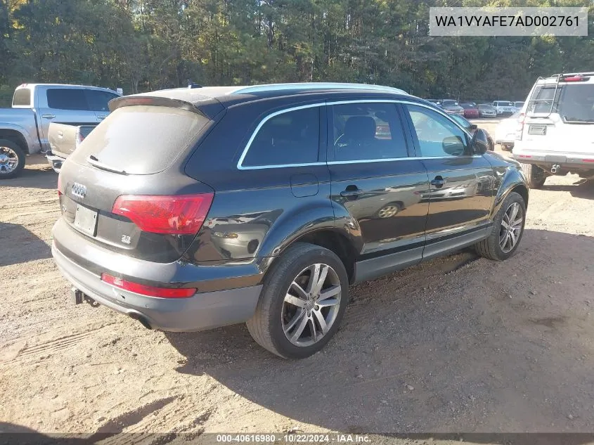 WA1VYAFE7AD002761 2010 Audi Q7 3.6 Premium