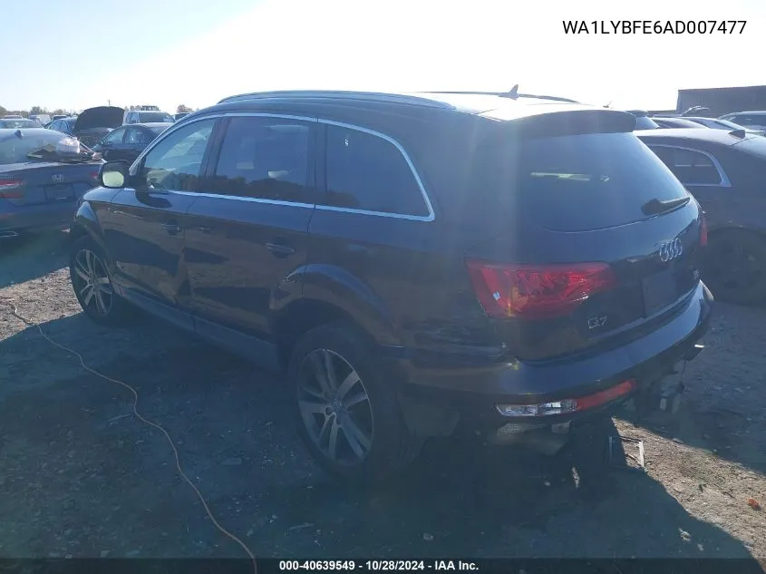 2010 Audi Q7 3.6 Premium VIN: WA1LYBFE6AD007477 Lot: 40639549