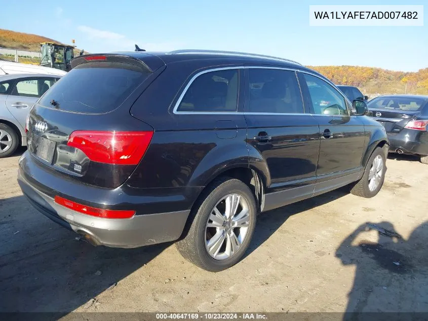 2010 Audi Q7 3.6 Premium VIN: WA1LYAFE7AD007482 Lot: 40647169