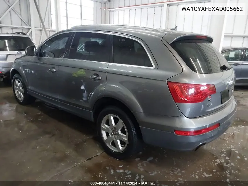 2010 Audi Q7 3.6 Premium VIN: WA1CYAFEXAD005662 Lot: 40846441