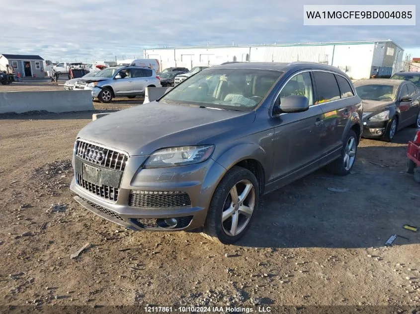 2011 Audi Q7 VIN: WA1MGCFE9BD004085 Lot: 12117861