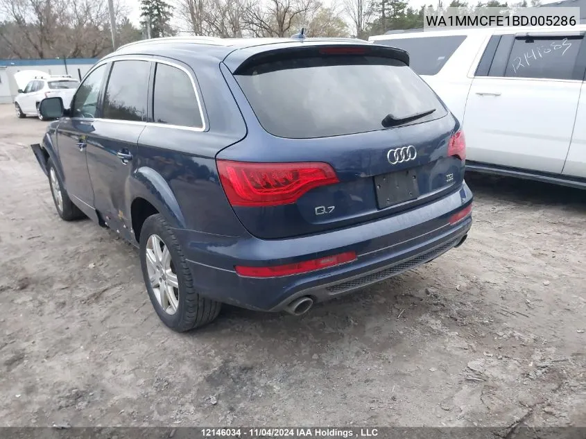 2011 Audi Q7 VIN: WA1MMCFE1BD005286 Lot: 12146034