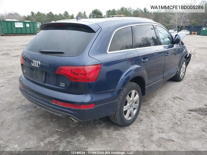 2011 Audi Q7 VIN: WA1MMCFE1BD005286 Lot: 12146034