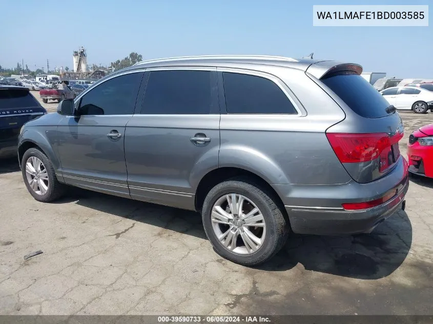 2011 Audi Q7 3.0 Tdi Premium VIN: WA1LMAFE1BD003585 Lot: 39590733