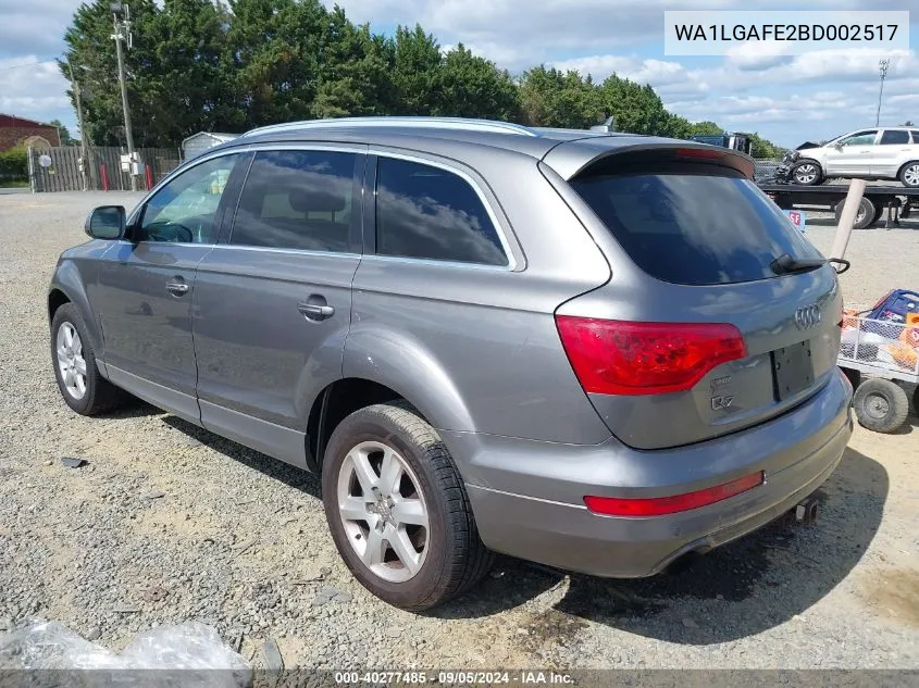 WA1LGAFE2BD002517 2011 Audi Q7 3.0T Premium