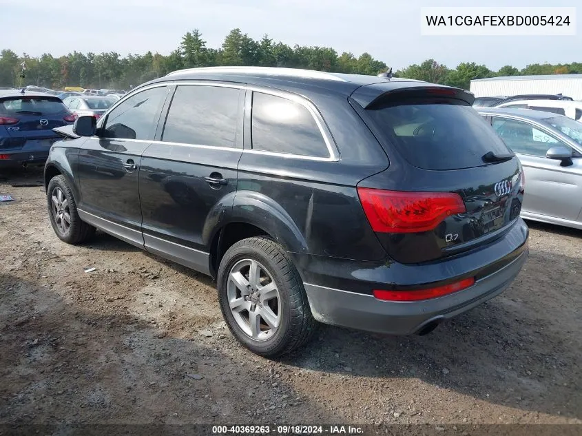 2011 Audi Q7 Premium VIN: WA1CGAFEXBD005424 Lot: 40369263