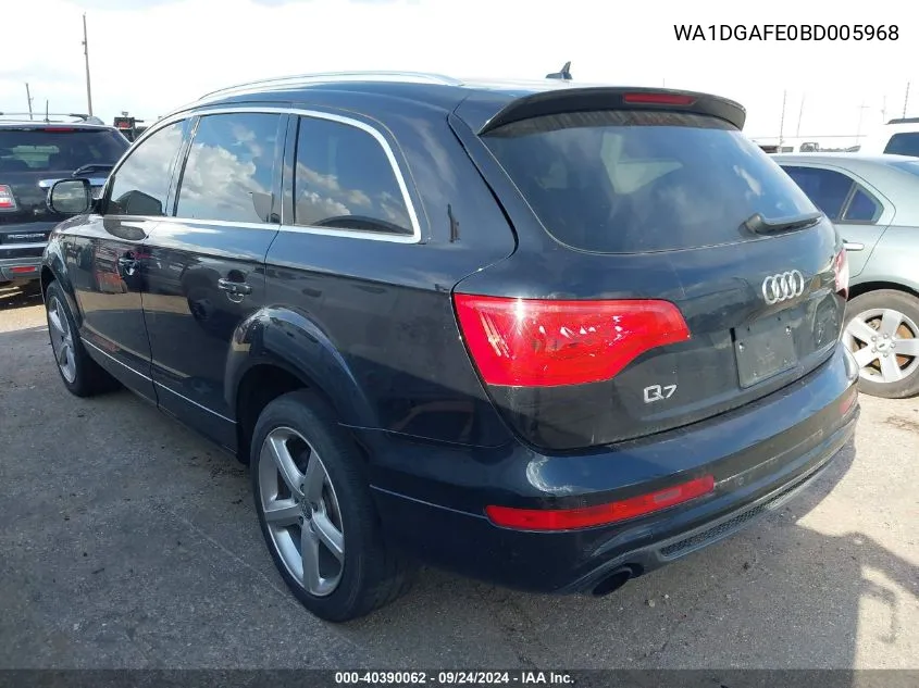 WA1DGAFE0BD005968 2011 Audi Q7 3.0T S Line Prestige